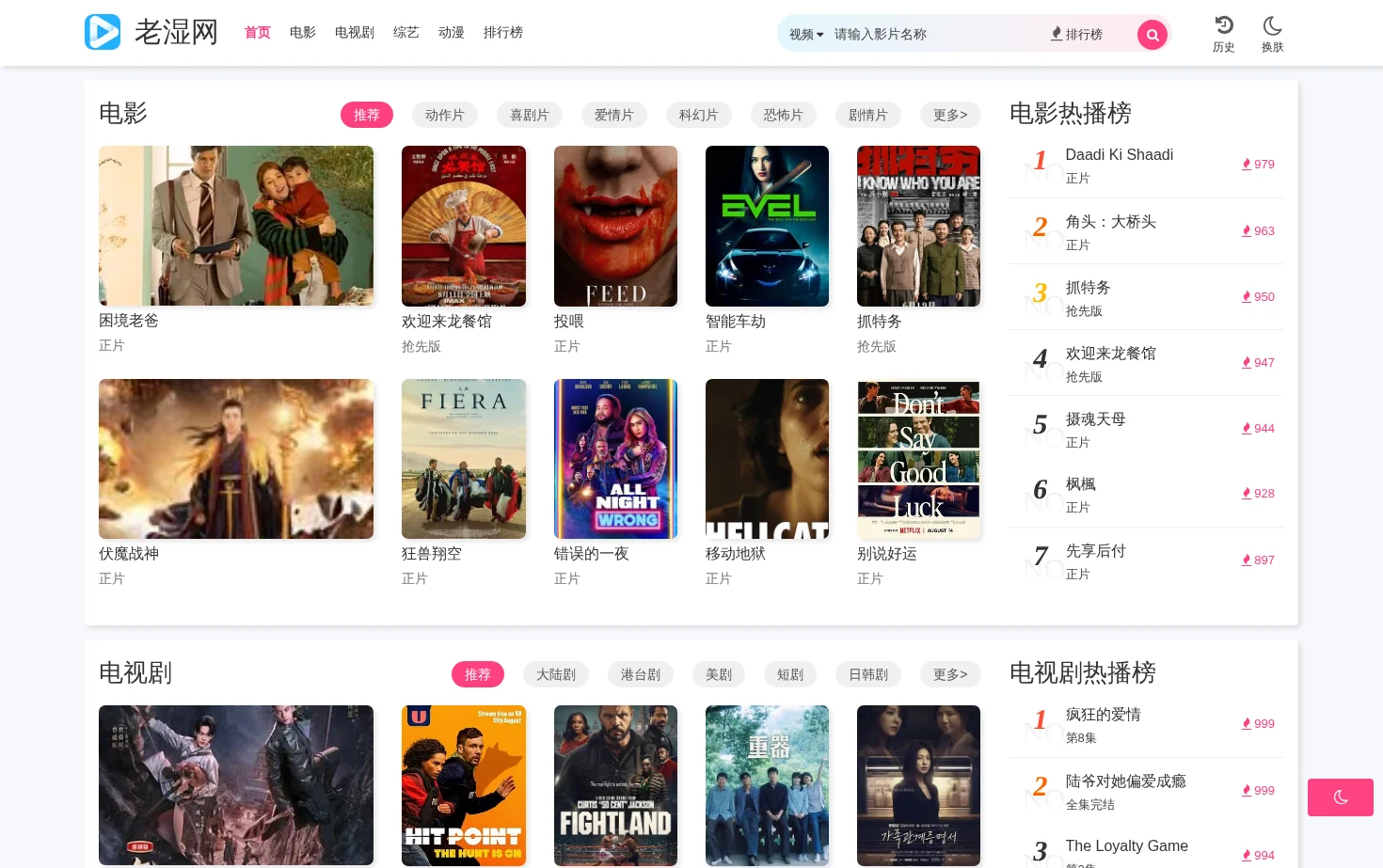 老湿网 页面快照